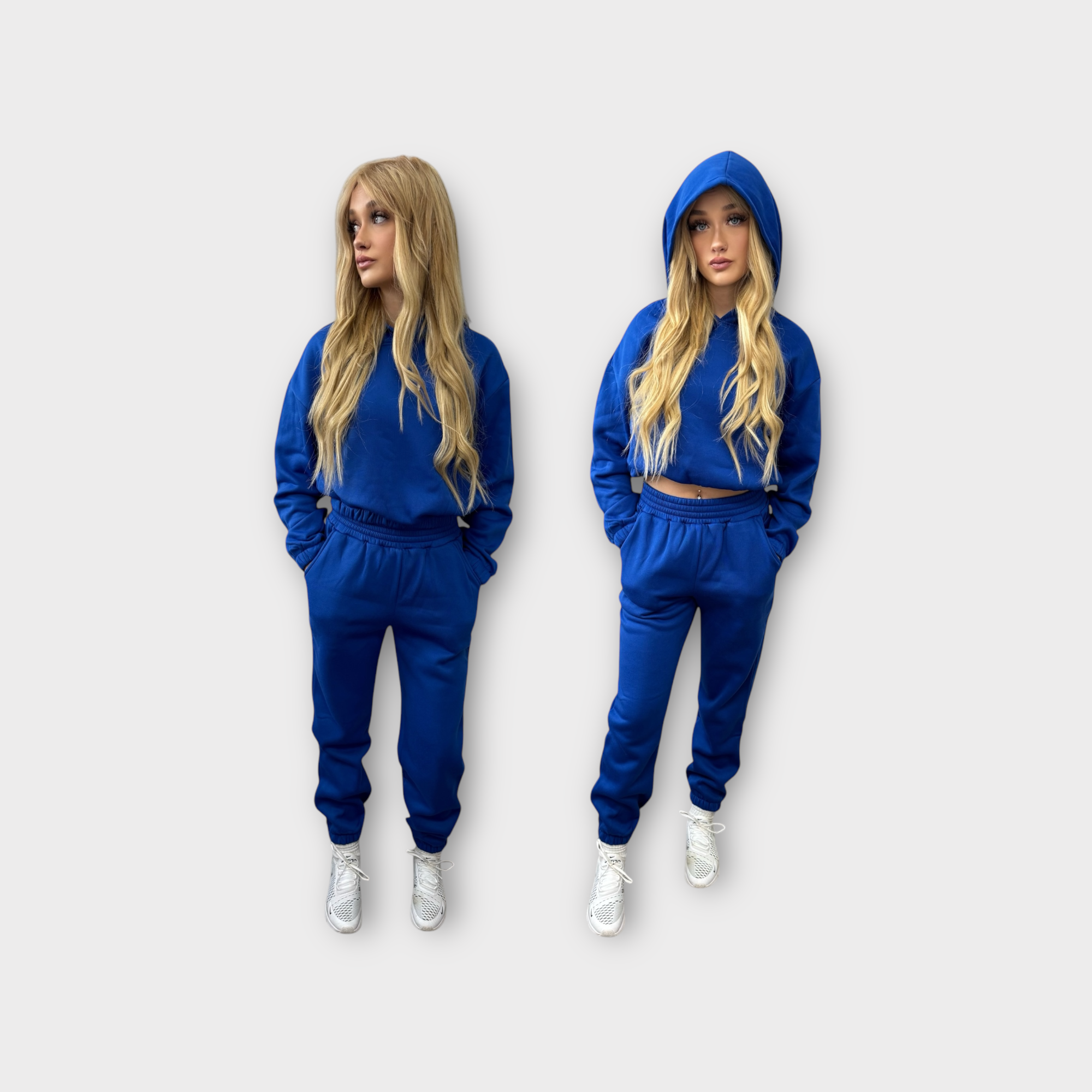Blue 2 piece Lounge Hoodie Sweatsuit Set - ceiavonandfine