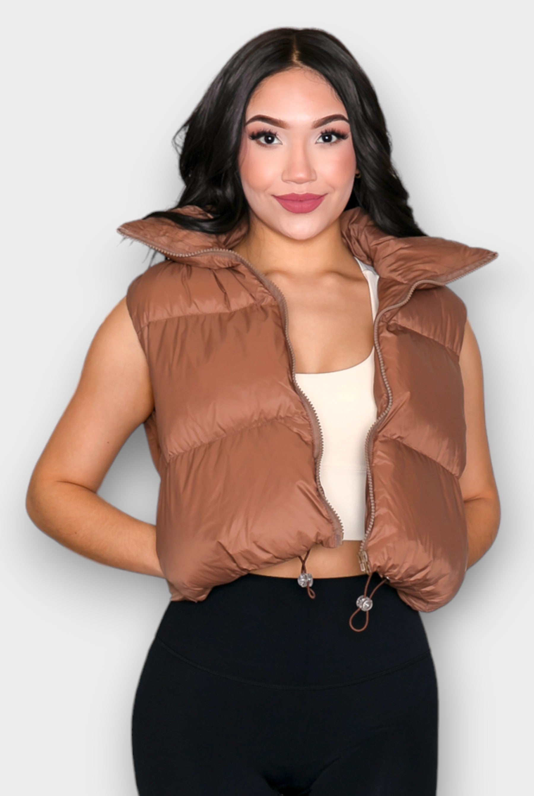 Cropped Sleeveless Puffer Vest jacket for women - Ceiavonandfine