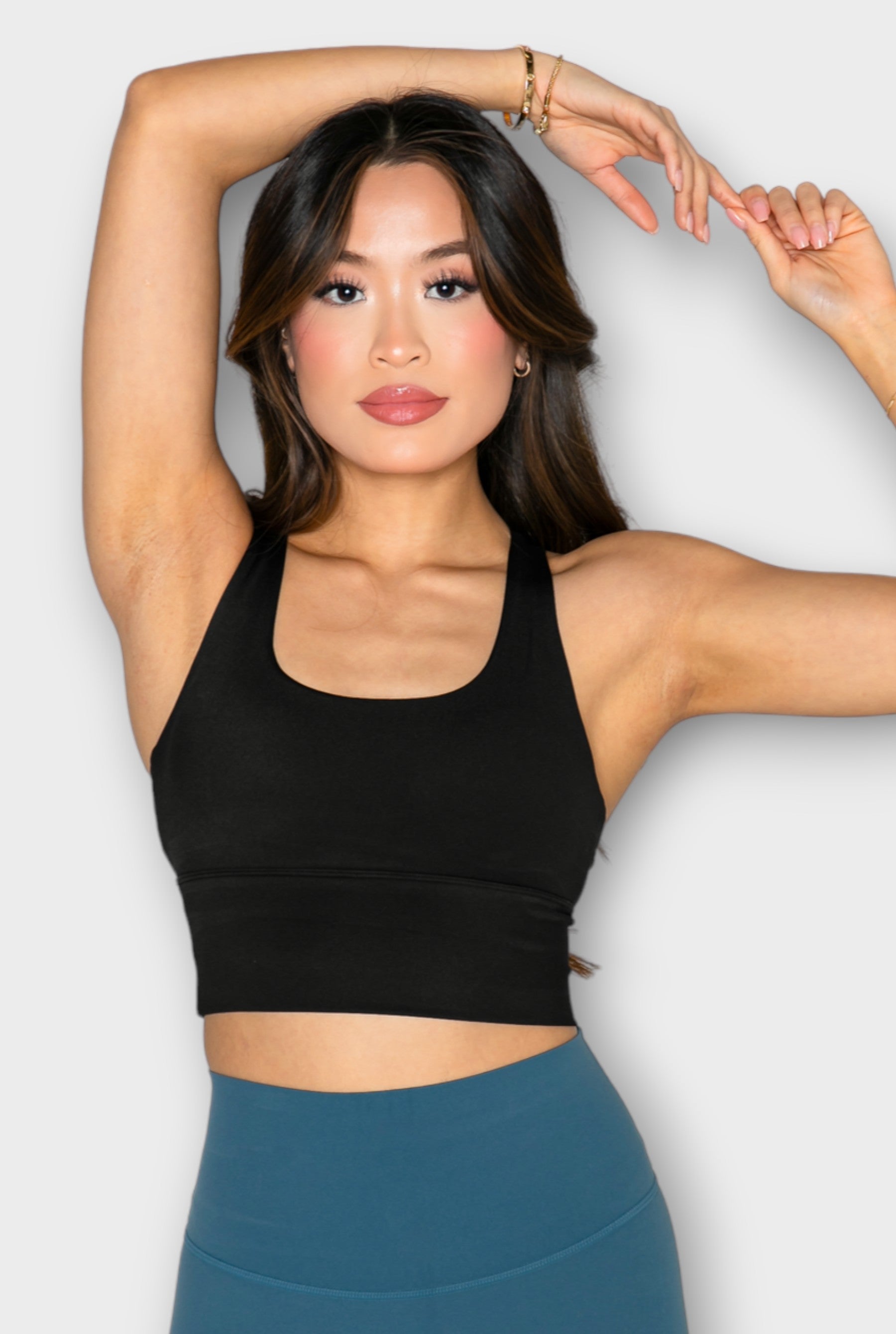 Black Cross Back Sports Bra for Women - ceiavonandfine