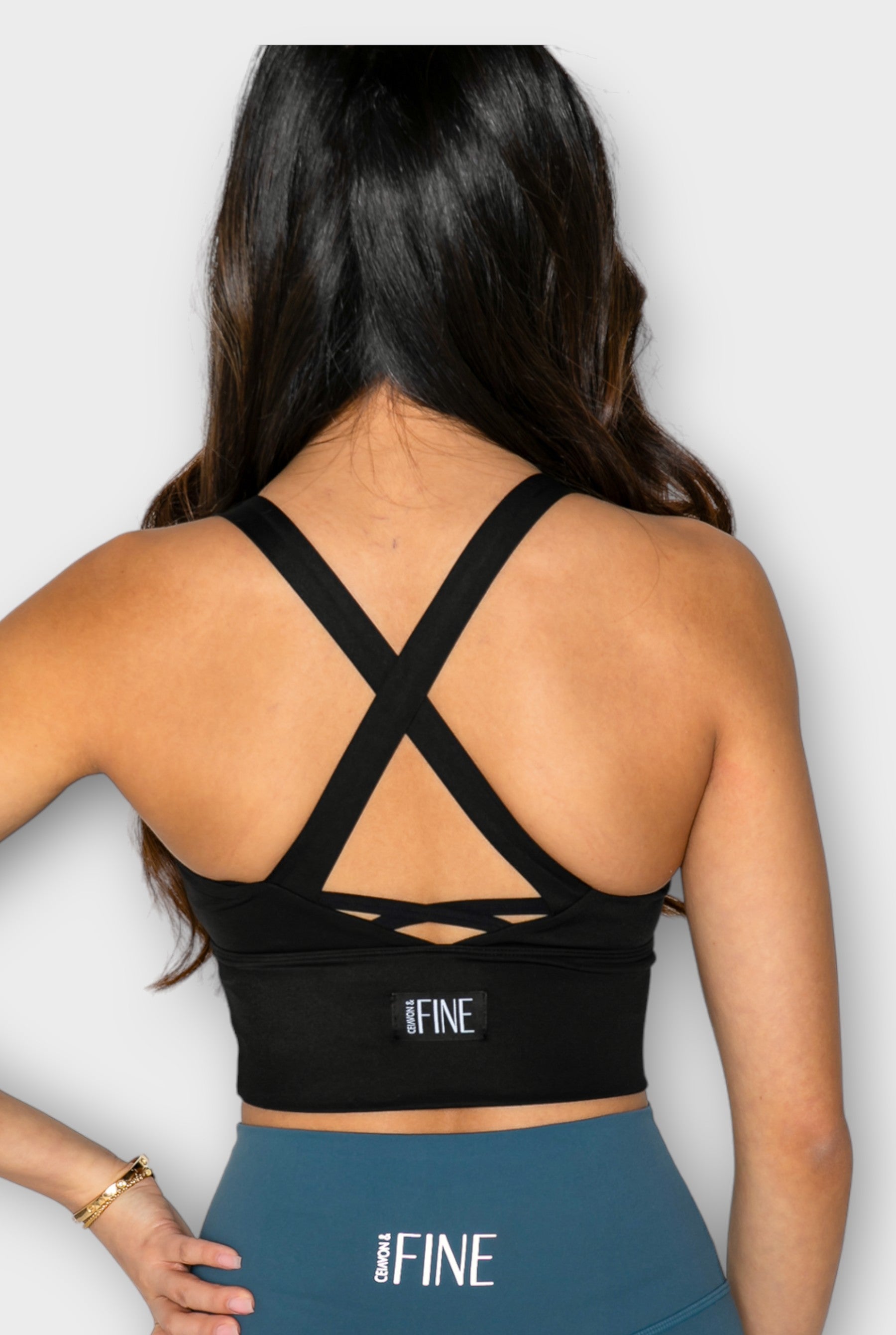Black Cross Back Sports Bra for Women - ceiavonandfine