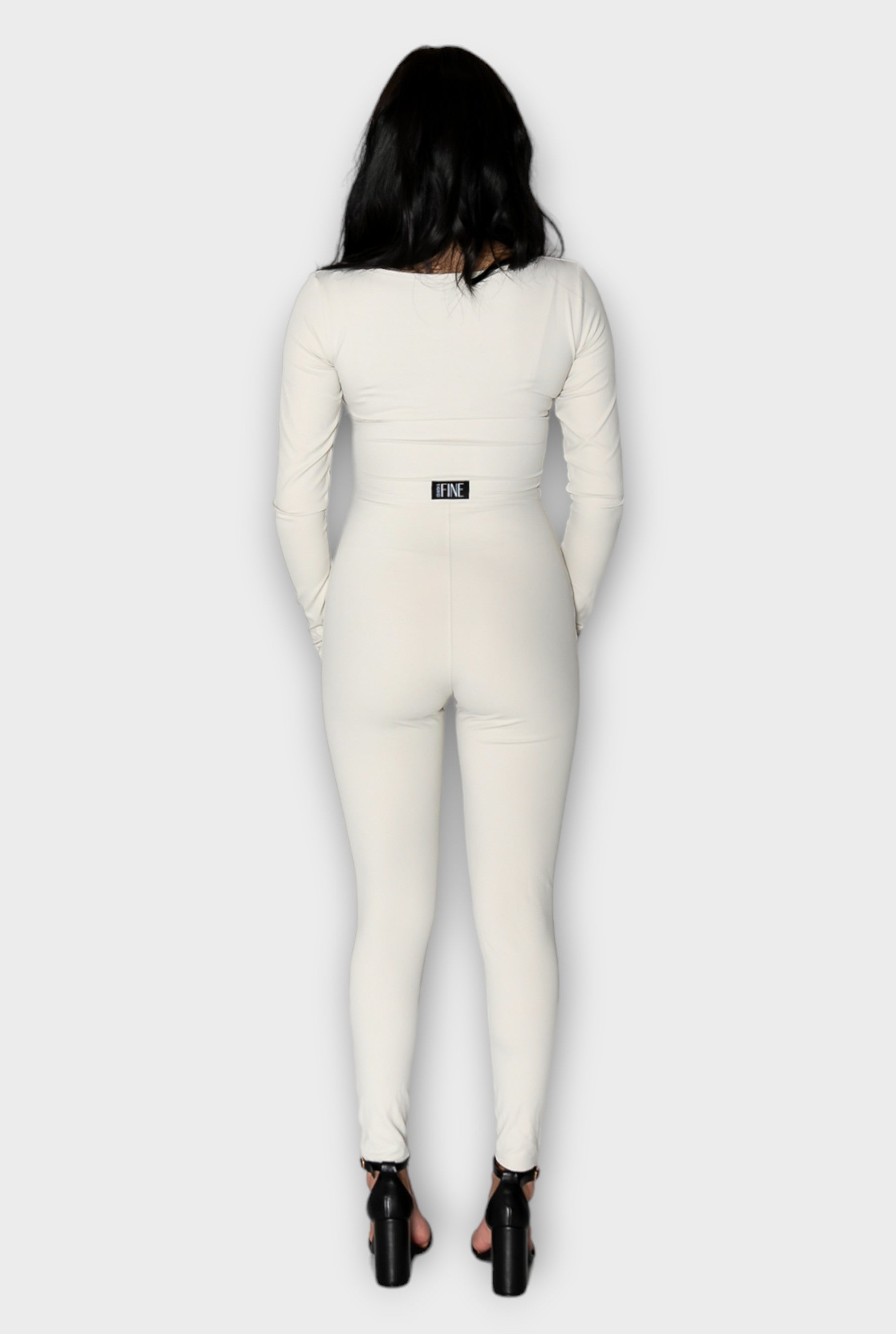 Beige Day To Night Square Neck Long Sleeve Bodysuit set For Women - ceiavonandfine