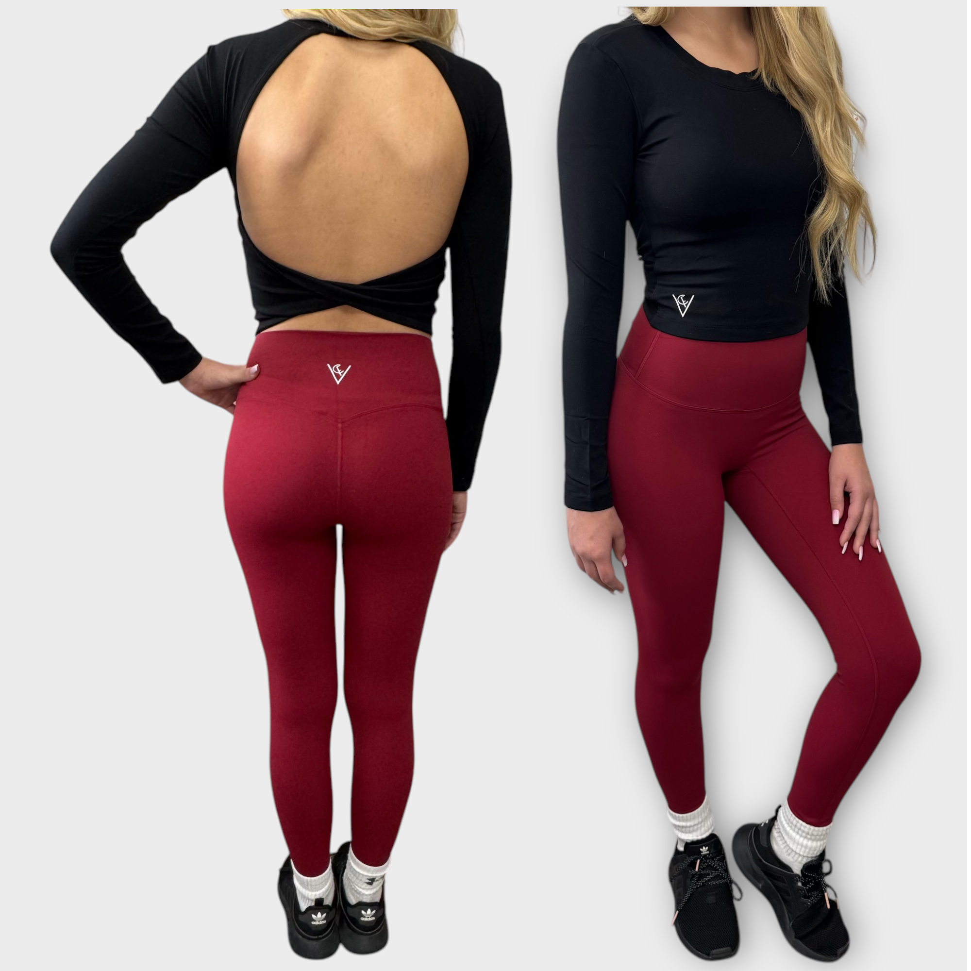 Gym Activewear Twist V Back Top with Leggings set for women - ceiavonandfine