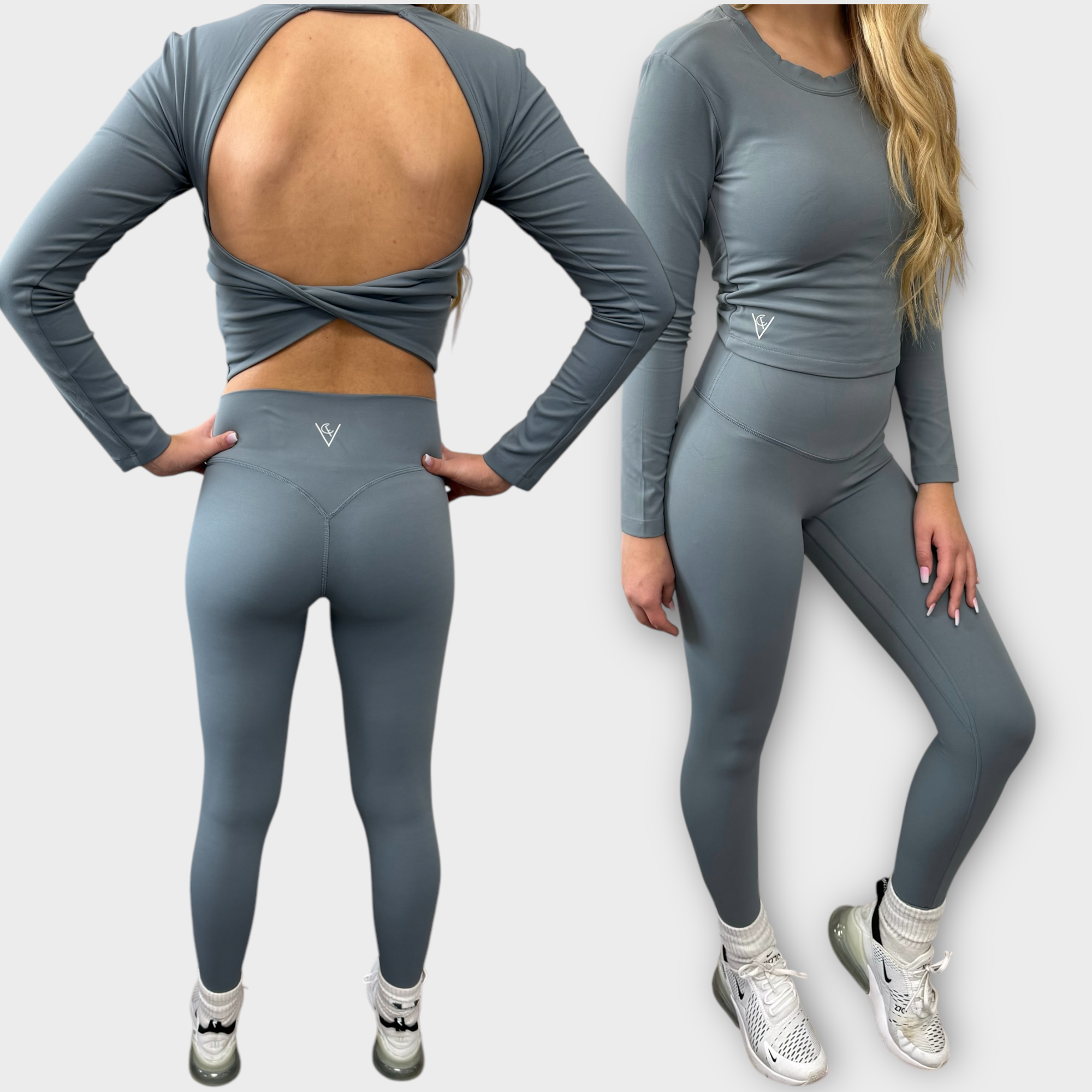 Gym Activewear Twist V Back Top with Leggings set for women - ceiavonandfine