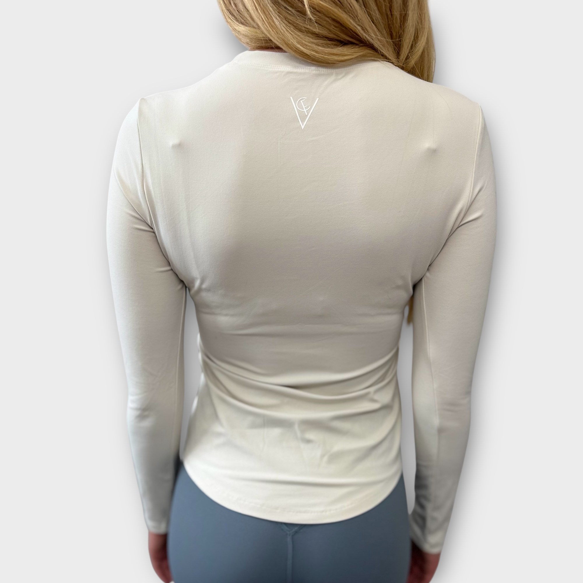 White Long Sleeve fitness Gym cropped Activewear Top - ceiavonandfine