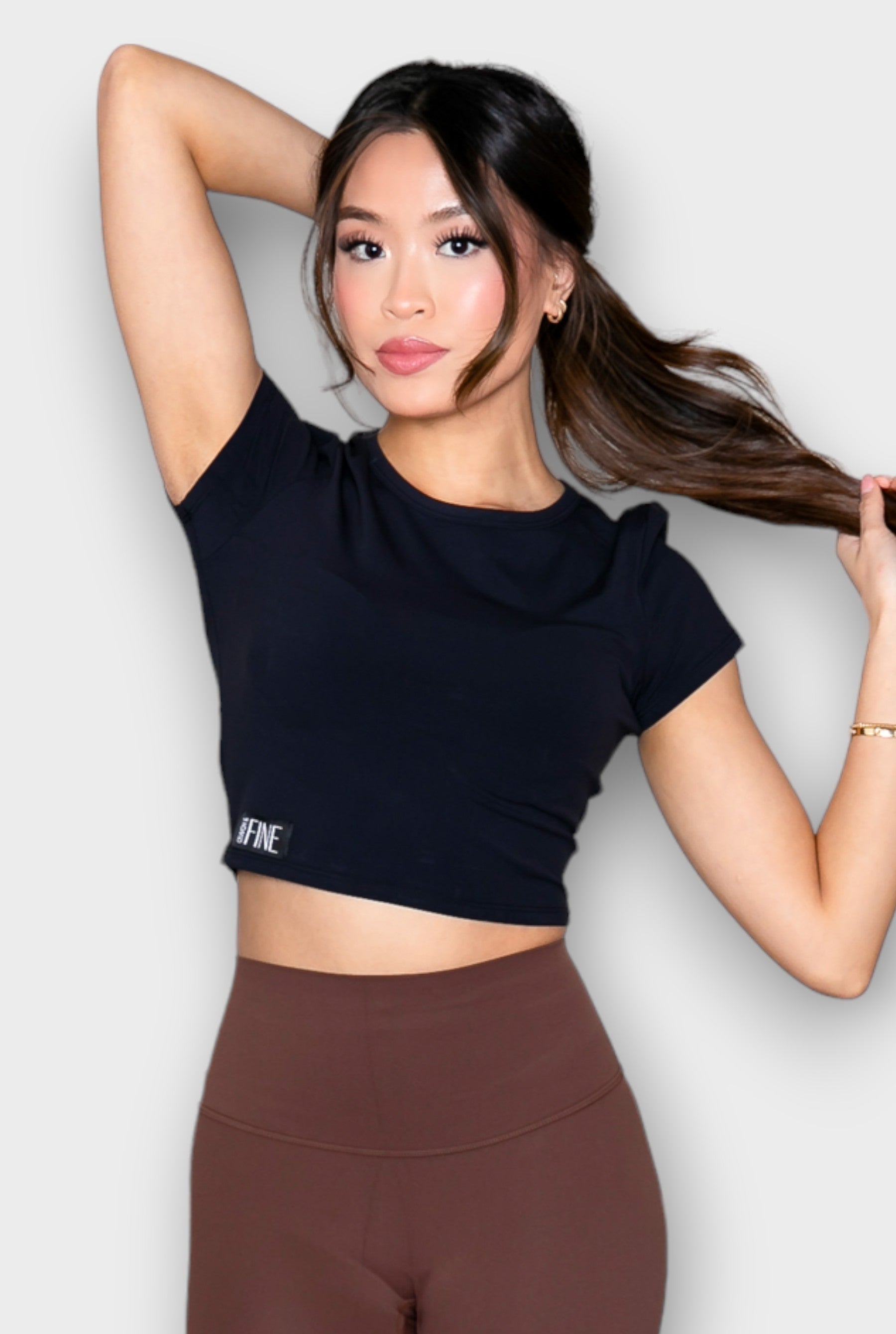 Brown Cropped Soft activewear Top For Women - Ceiavonandfine
