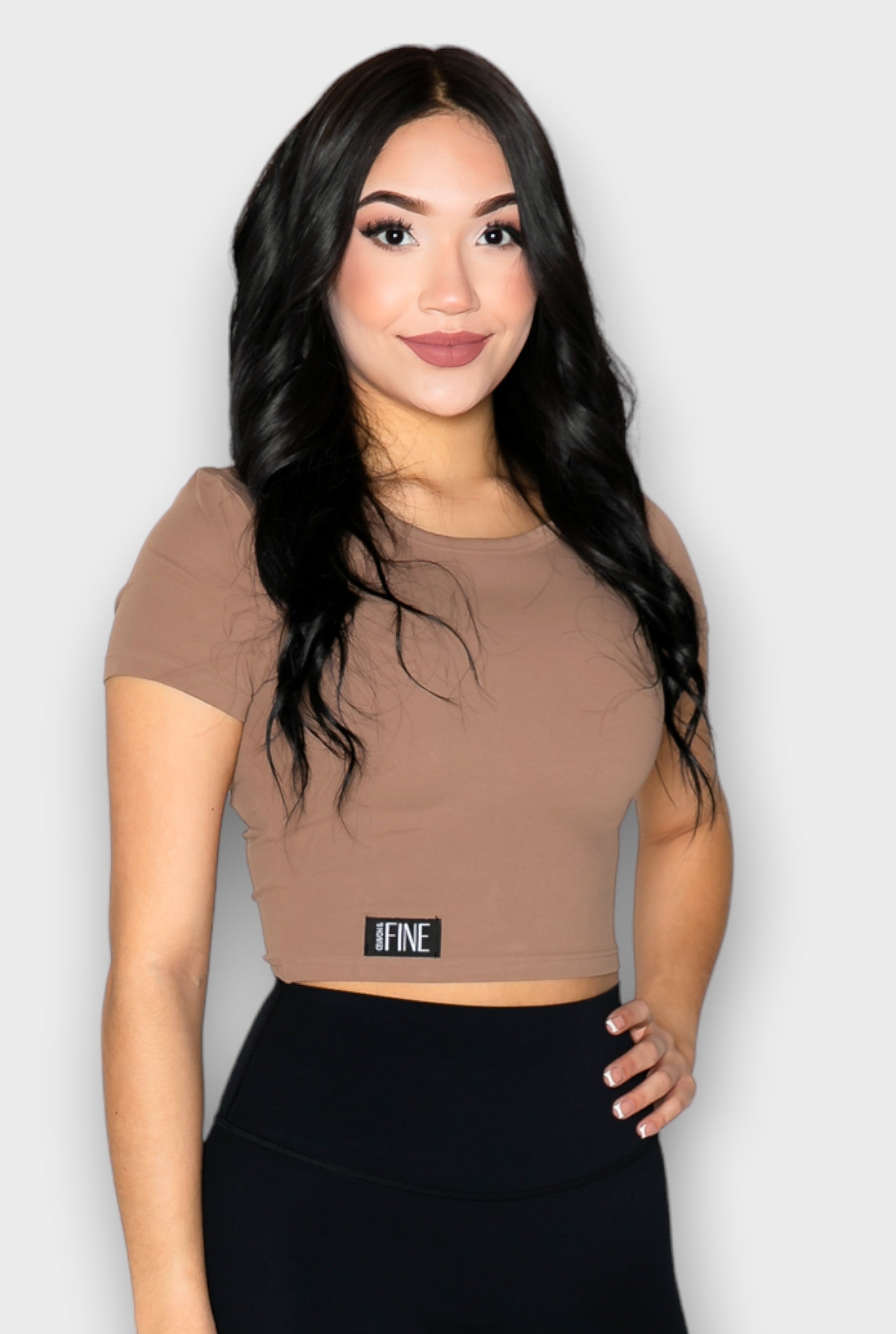 Brown Cropped Soft activewear Top For Women - Ceiavonandfine